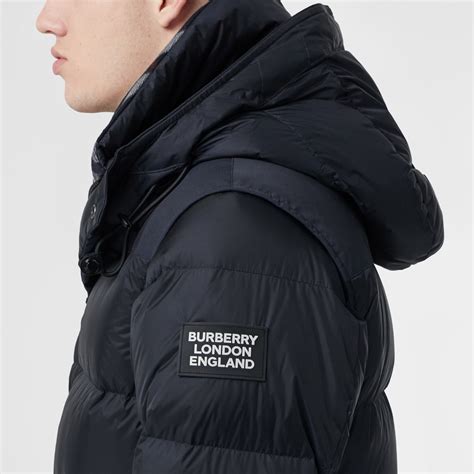 burberry mens puffer jacket sale|detachable sleeve hooded puffer jacket.